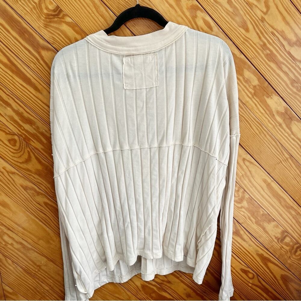 We the Free Free People In the Mix Henley Top Ivory - Picture 3 of 5